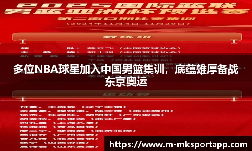多位NBA球星加入中国男篮集训，底蕴雄厚备战东京奥运